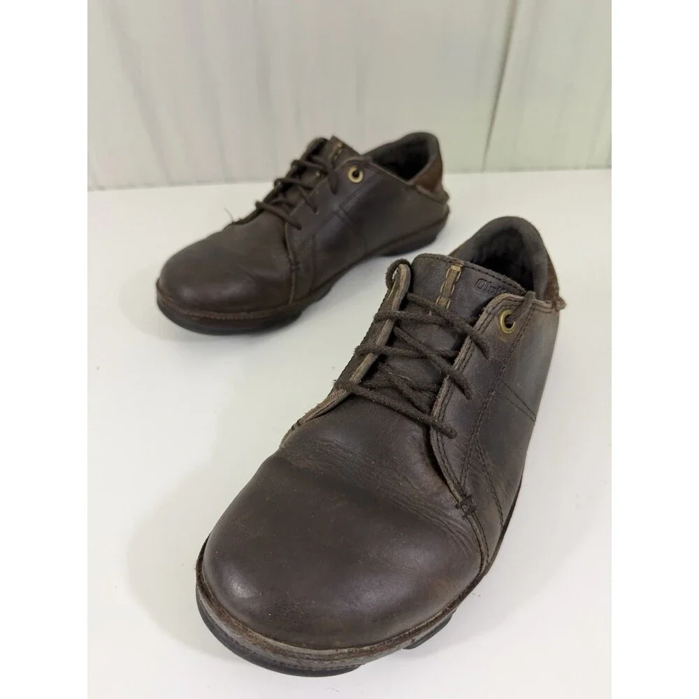 OluKai Hano Men’s Brown Leather Shoes Oxford Lace-Up Sneaker Casual Size 9 EU 42